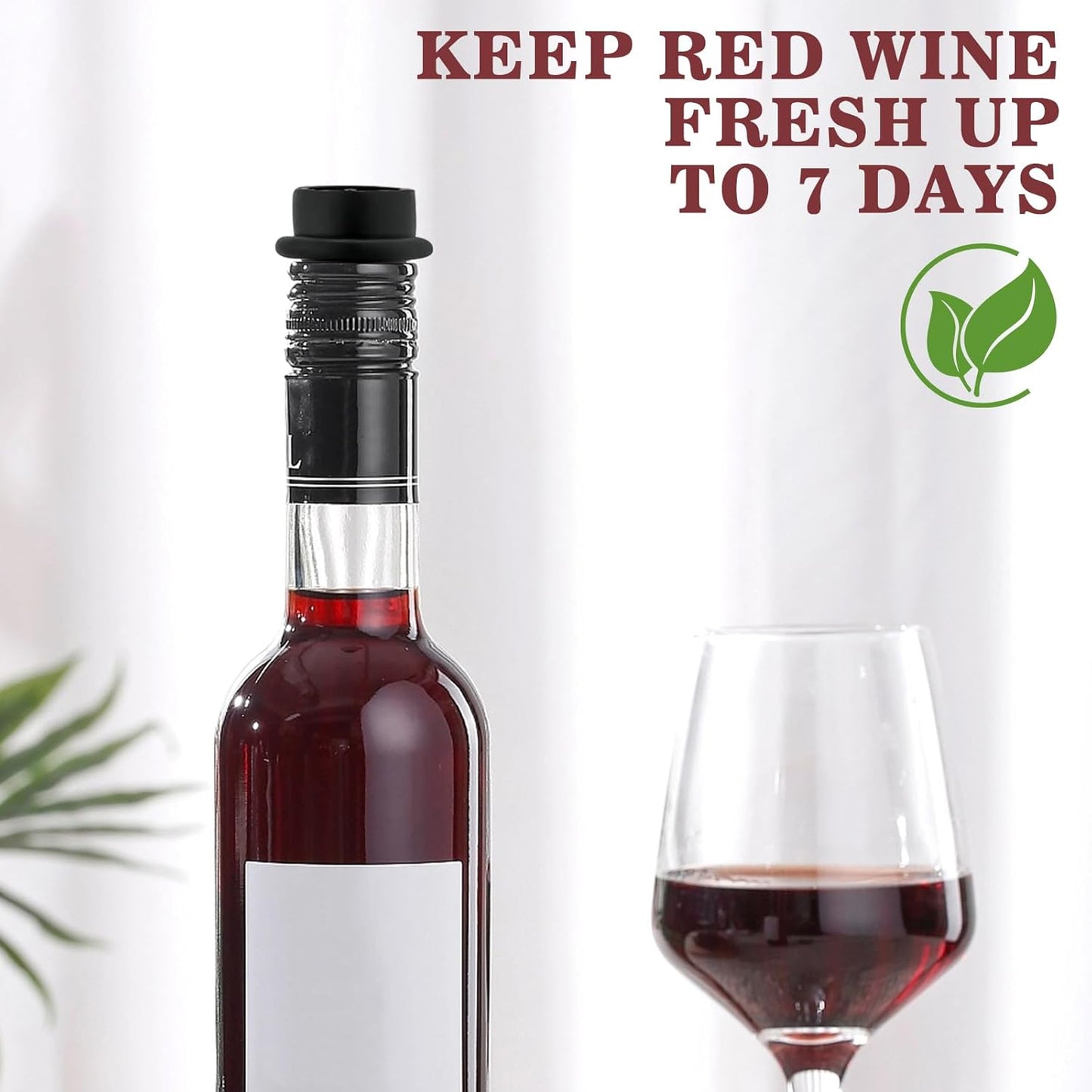 Vakuumpumpe til vin (med 4 genanvendelige stoppe)