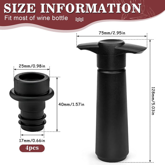 Vakuumpumpe til vin (med 4 genanvendelige stoppe) - Vinstopper - FMShop