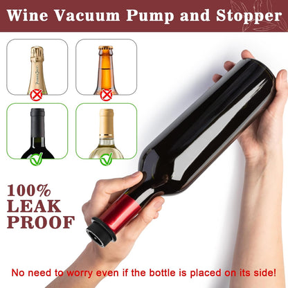Vakuumpumpe til vin (med 4 genanvendelige stoppe)