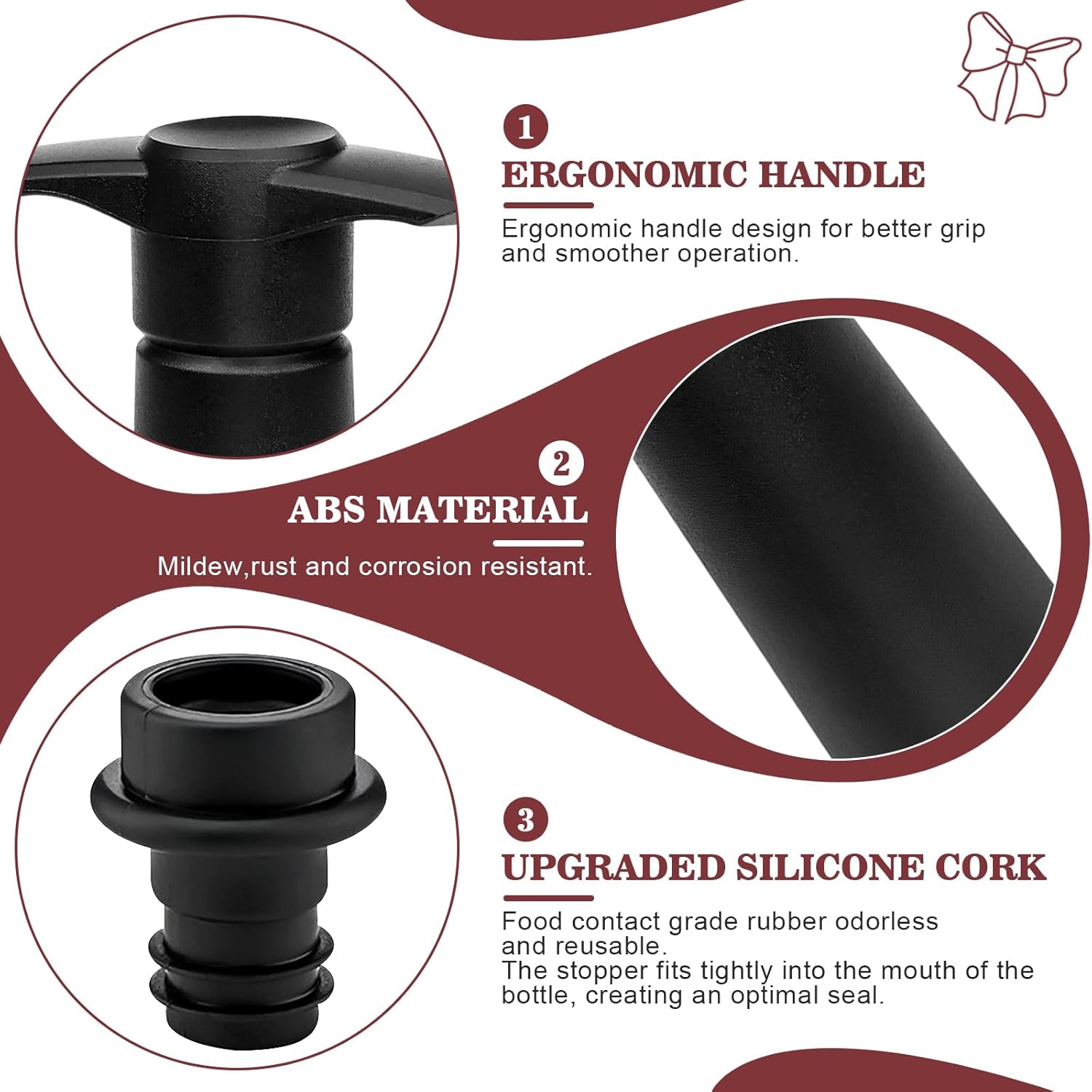 Vakuumpumpe til vin (med 4 genanvendelige stoppe) - Vinstopper - FMShop