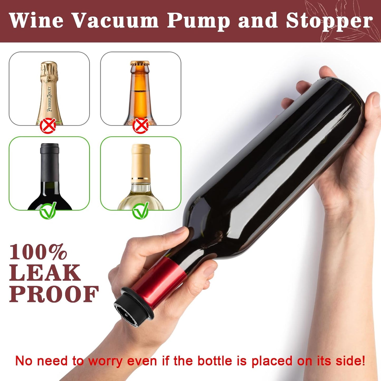Vakuumpumpe til vin (med 4 genanvendelige stoppe) - Vinstopper - FMShop