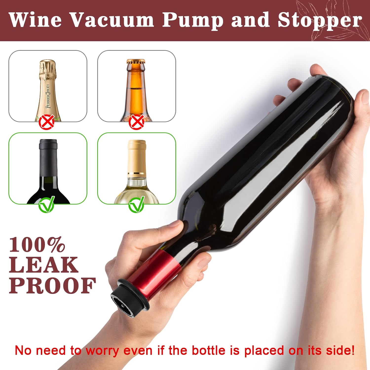 Vakuumpumpe til vin (med 4 genanvendelige stoppe) - Vinstopper - FMShop